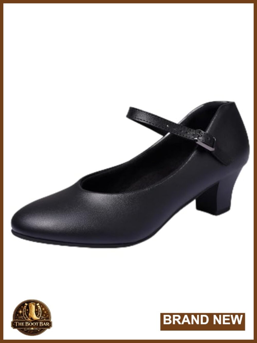 PU Leather Ankle Strap Dance Shoes Women's Character Mid Heel